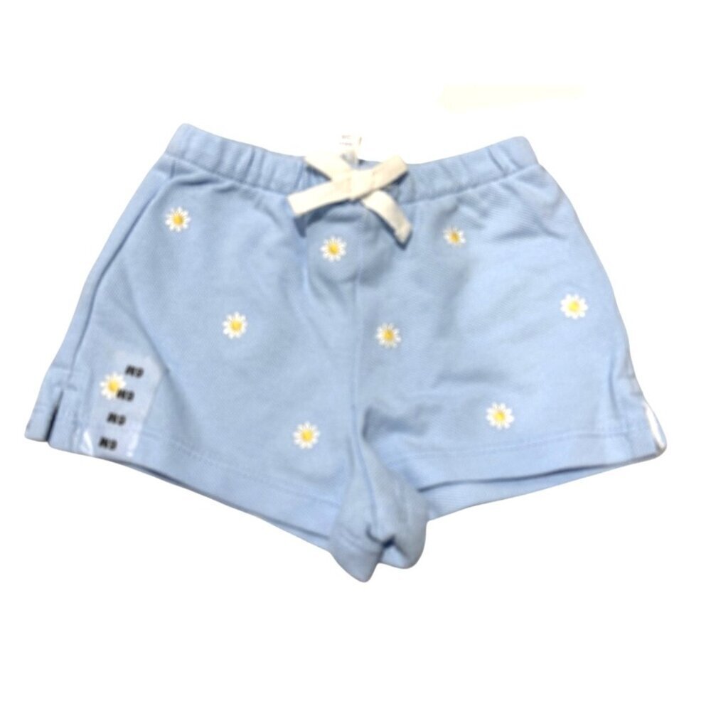Ralph Lauren Infant Blue Daisy Shorts Blue White Size Box Embroidery Size 6M NWT